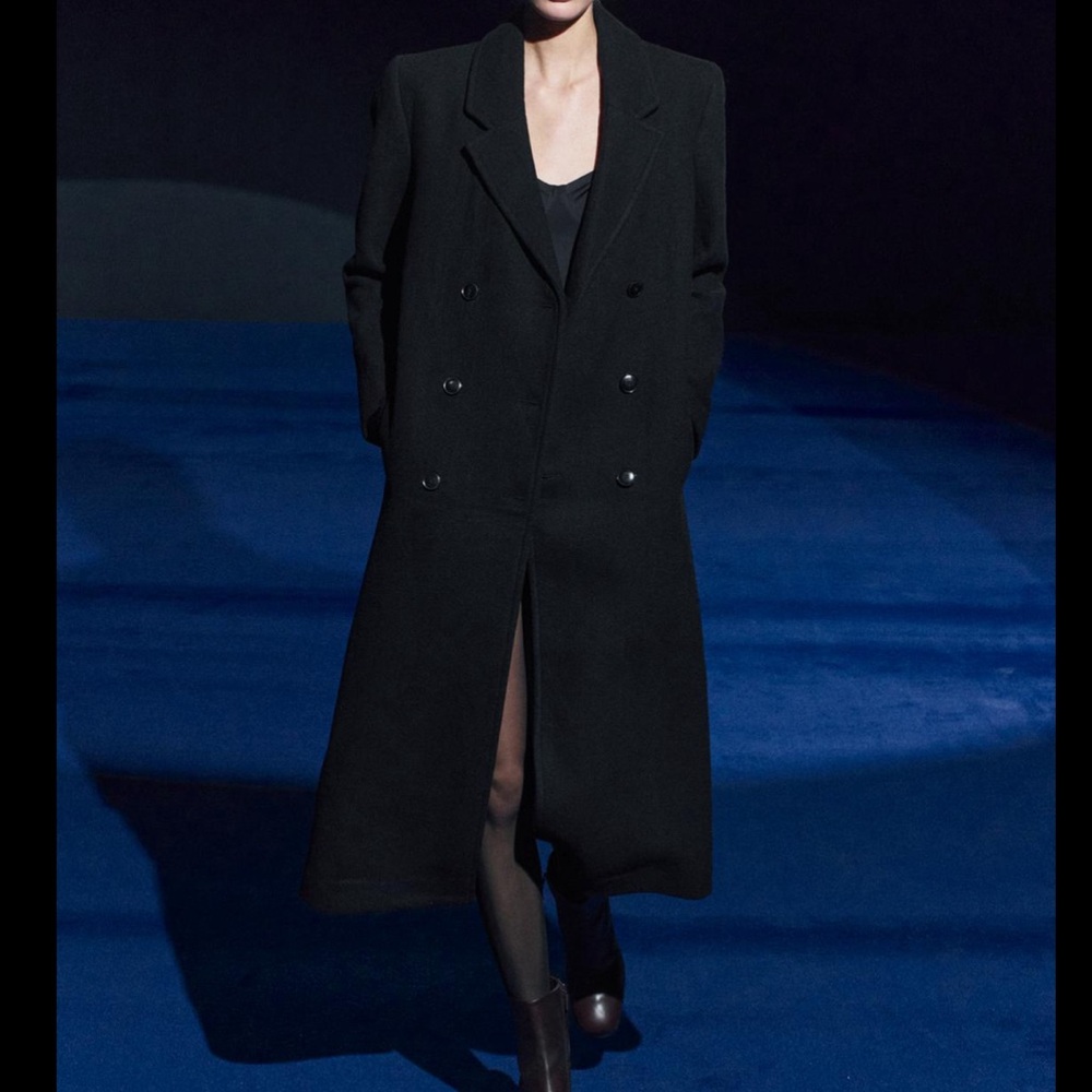 Zara wool blend black coat